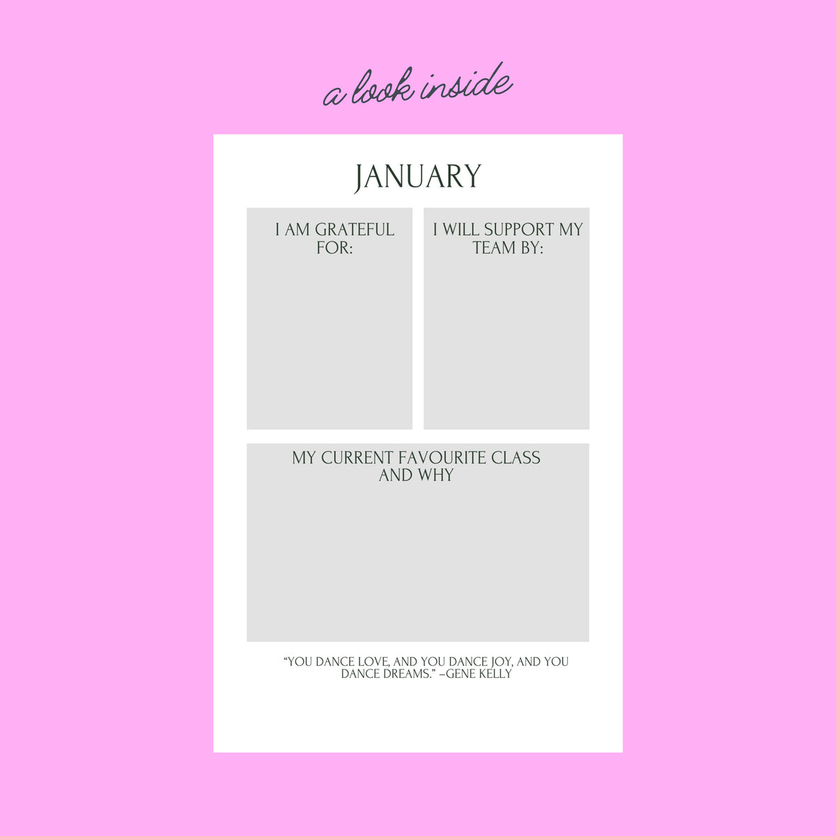 Notebooks for Dancers - Dance Goals Journal