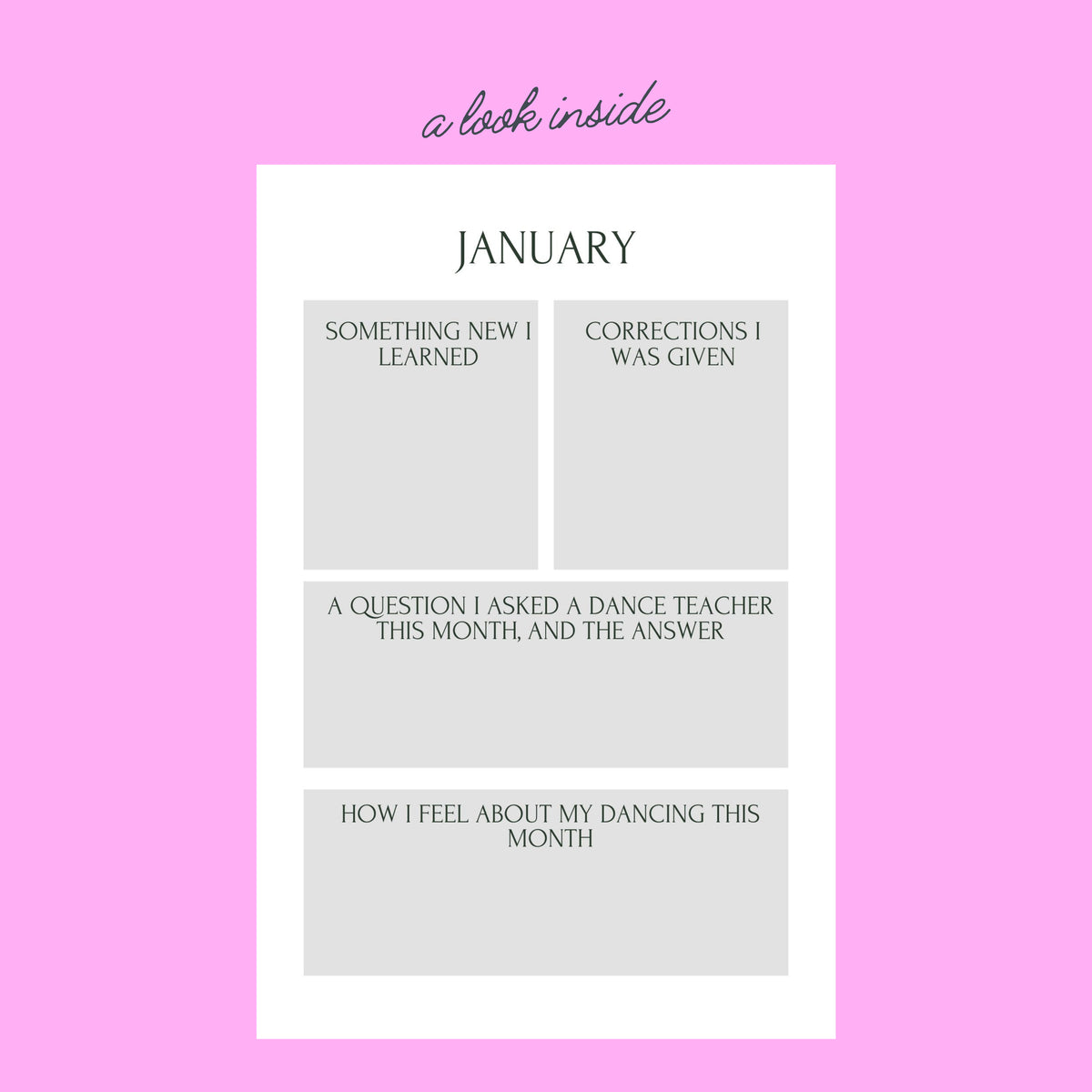 Notebooks for Dancers - Dance Goals Journal
