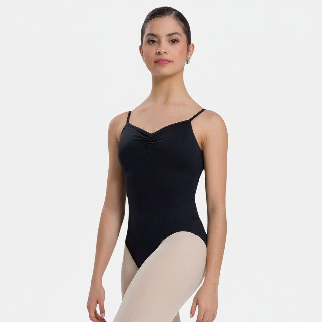 So Danca - Stephanie Adult Camisole Leotard with Pinch Front in Black