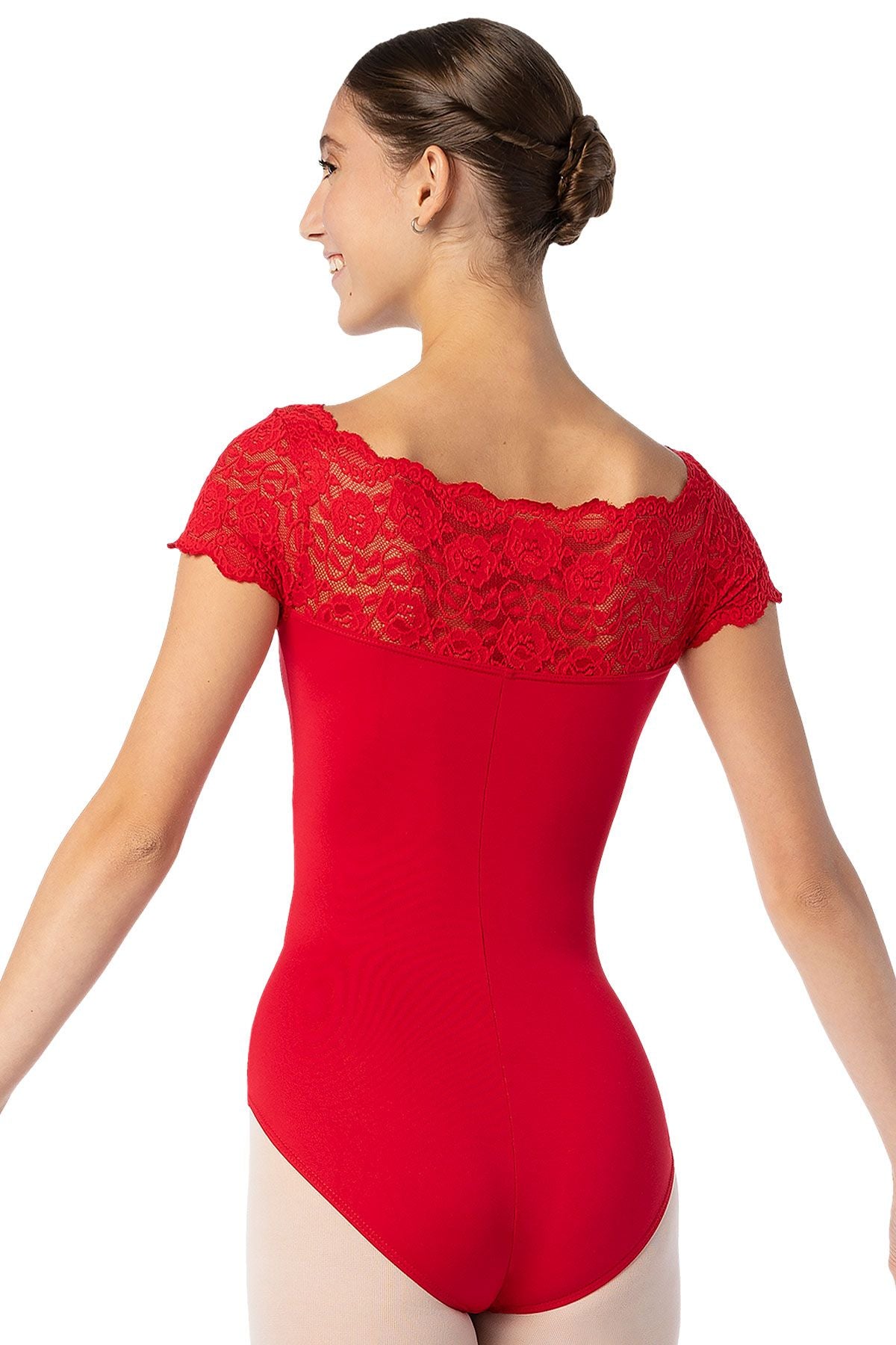 So Danca - Matilda Adult Cap Sleeve Leotard with Lace in Black